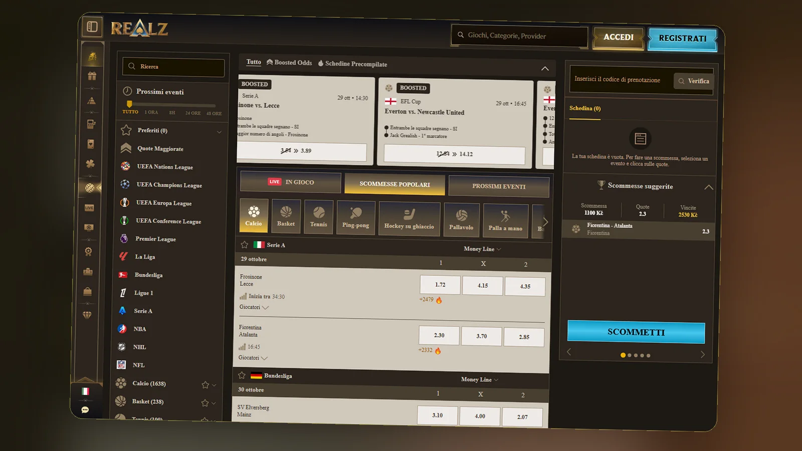 Realz scommesse